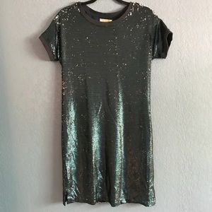 Anthropology Moulinette Soeurs Blue Sequin Dress